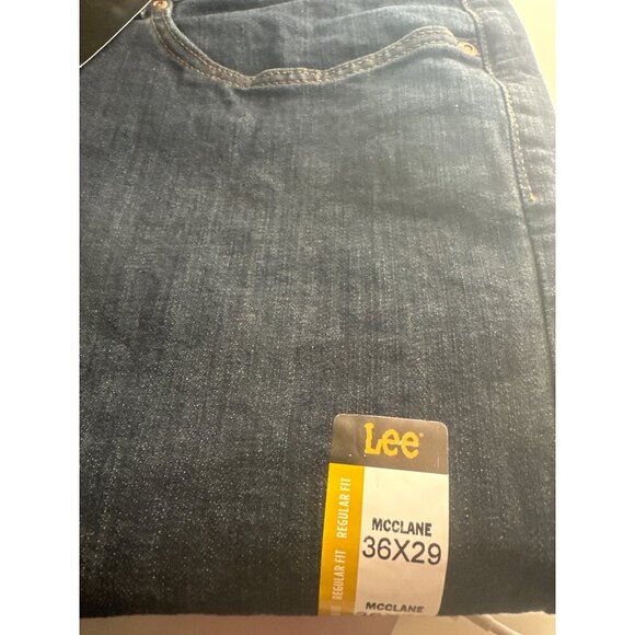 Lee Mens Regular Straight Fit Dark Wash Jeans 36x29 Mcclane Denim Classic Style - Picture 11 of 11